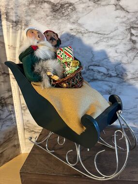 Byers Choice Carolers Couple In Sleigh Christmas Vintage 1995